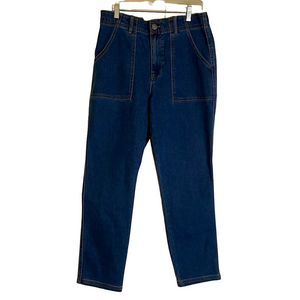 KNOX ROSE Straight Leg High Rise Denim Jeans, Women’s M/32, Blue